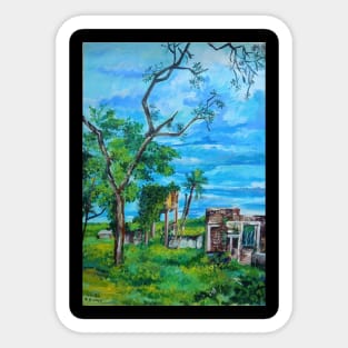 Rural Area House. Sticker